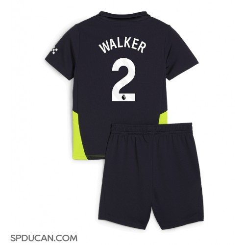 Dječji Nogometni Dres Manchester City Kyle Walker #2 Gostujuci 2024-25 Kratak Rukav (+ Kratke hlače)